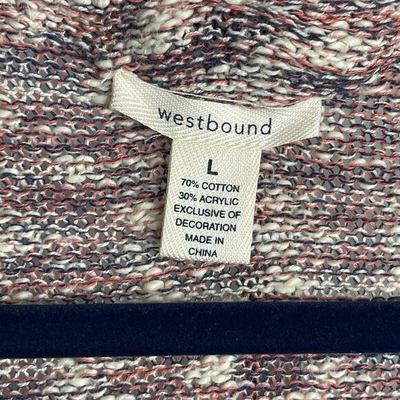 Westbound Women’s L Knit Shawl Cardigan Poncho Fringe Tribal Boho Multicolor - Picture 3 of 5